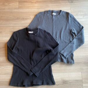 Everlane Black and Gray Long Sleeve Shirts